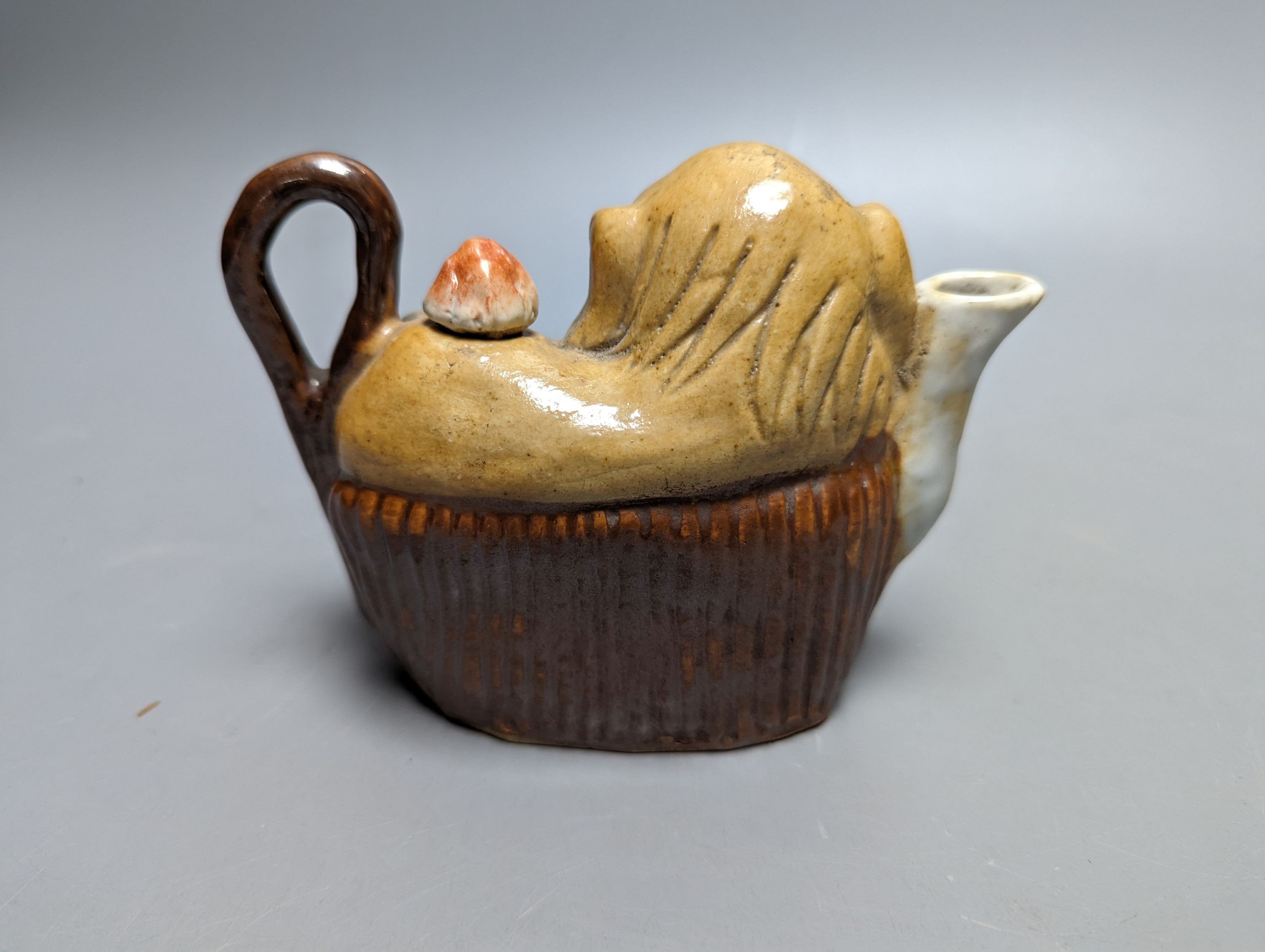 A Chinese pottery Buddhist lion water dropper
